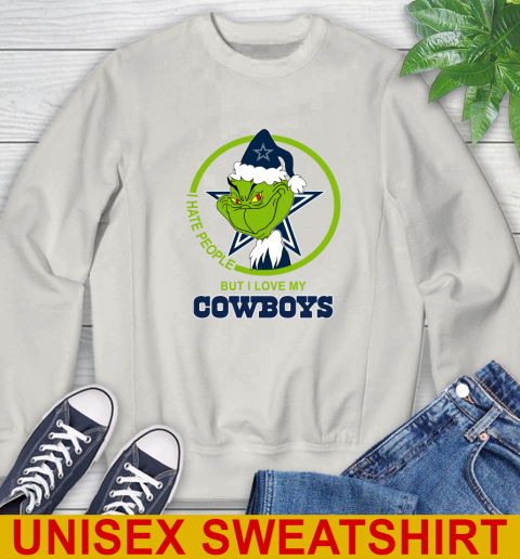 Dallas Cowboys NFL Christmas Grinch I Hate People But I Love My Favorite Football Team Sweatshirt 12