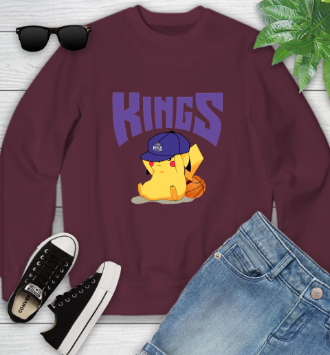 NBA Pikachu Basketball Sports Sacramento Kings Youth Sweatshirt 5
