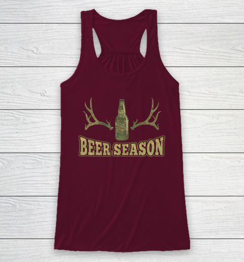 Beer Season Funny Camo Deer Hunting Pun Men Who Love Beers Racerback Tank 2