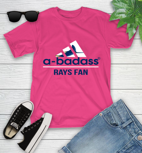 MLB A Badass Tampa Bay Rays Fan Adidas Baseball Sports Youth T-Shirt 11