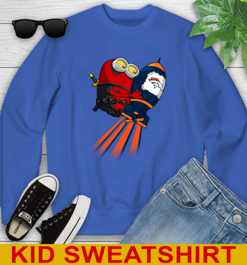 NFL Football Denver Broncos Deadpool Minion Marvel Shirt Youth Sweatshirt 6