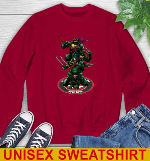 MLB Baseball Cincinnati Reds Teenage Mutant Ninja Turtles Shirt Sweatshirt 7