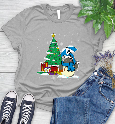 Carolina Panthers NFL Football Cute Tonari No Totoro Christmas Sports Women's T-Shirt 5