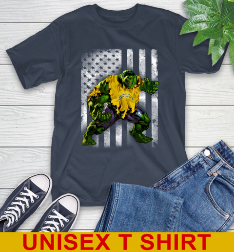 Los Angeles Chargers Hulk Marvel Avengers NFL Football American Flag T-Shirt 3