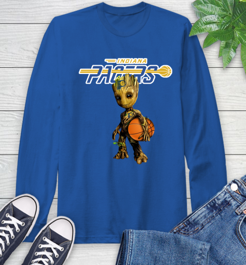 Indiana Pacers NBA Basketball Groot Marvel Guardians Of The Galaxy Long Sleeve T-Shirt 9