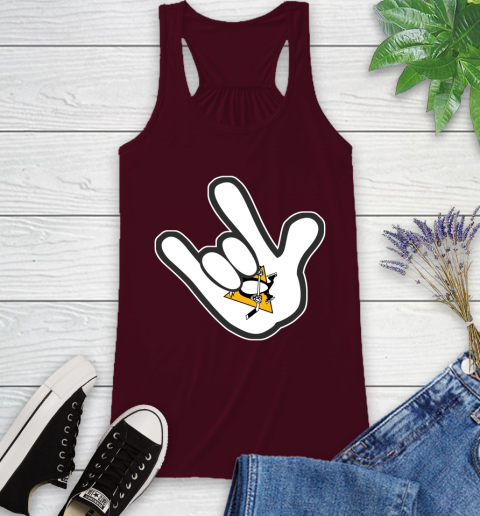 Pittsburgh Penguins NHL Hockey Mickey Rock Hand Disney Racerback Tank 3