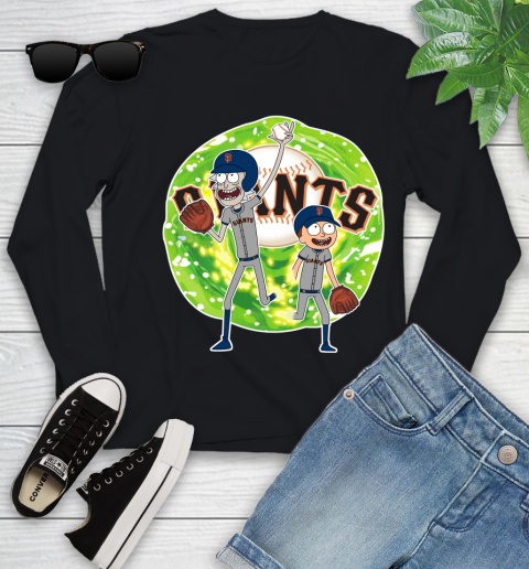 MLB San Francisco Giants Rick And Morty Baseball Sports Youth Long Sleeve 2