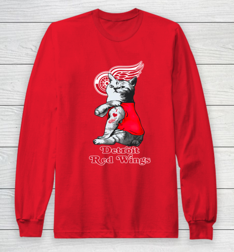 NHL My Cat Loves Detroit Red Wings Hockey Long Sleeve T-Shirt 7