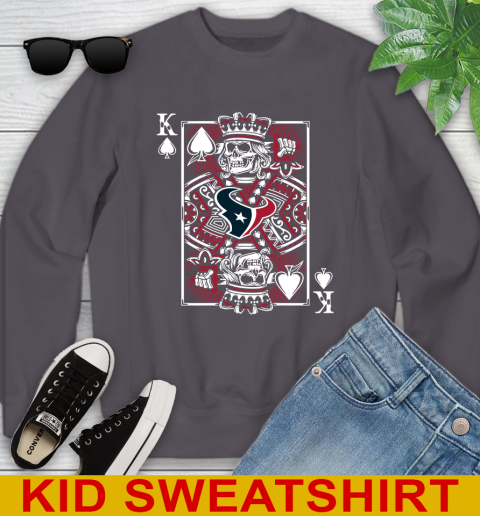 Houston Texans NFL Football The King Of Spades Death Cards Shirt Youth Sweatshirt - Image 6