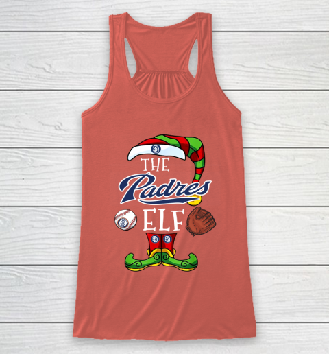 San Diego Padres Christmas ELF Funny MLB Racerback Tank 3