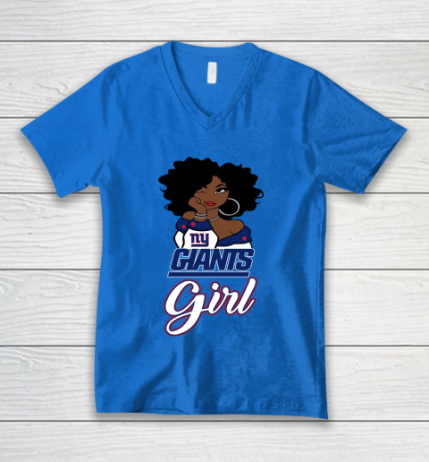 New York Giants Girl NFL V-Neck T-Shirt 6