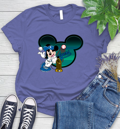 MLB Los Angeles Dodgers The Commissioner's Trophy Mickey Mouse Disney Women's T-Shirt 11