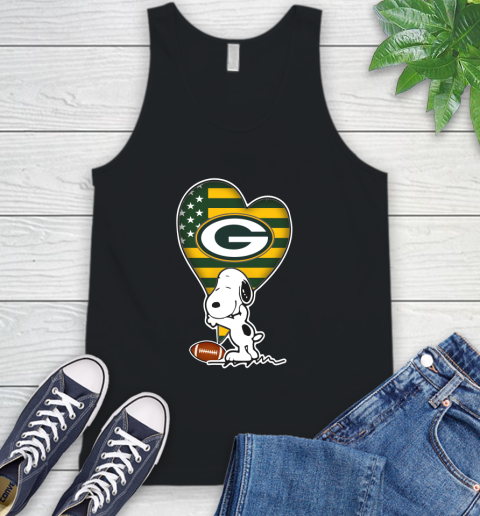 Green Bay Packers NFL Football The Peanuts Movie Adorable Snoopy Tank Top 2