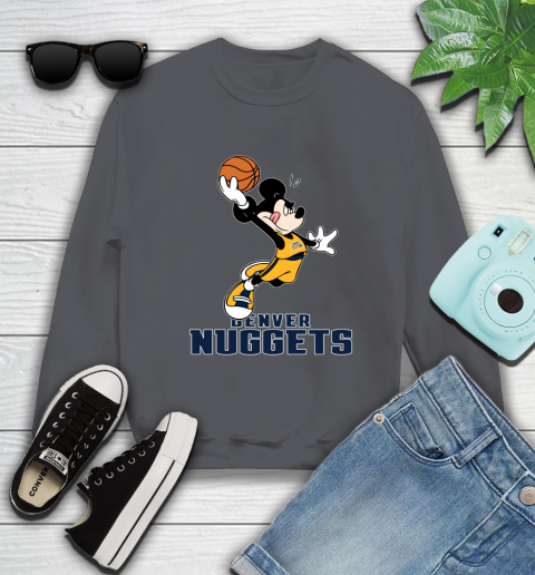 NBA Basketball Denver Nuggets Cheerful Mickey Mouse Shirt Sweatshirt 6