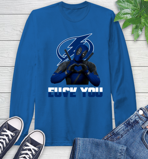 NHL Tampa Bay Lightning Deadpool Love You Fuck You Hockey Sports Long Sleeve T-Shirt 10