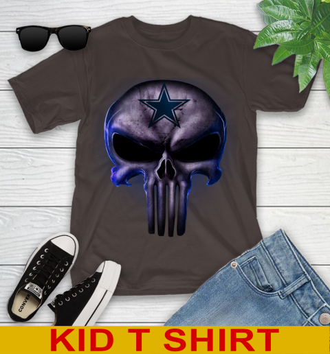 Dallas Cowboys NFL Football Punisher Skull Sports Youth T-Shirt 6