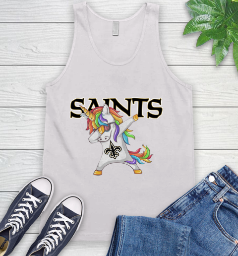 New Orleans Saints NFL Football Funny Unicorn Dabbing Sports Tank Top