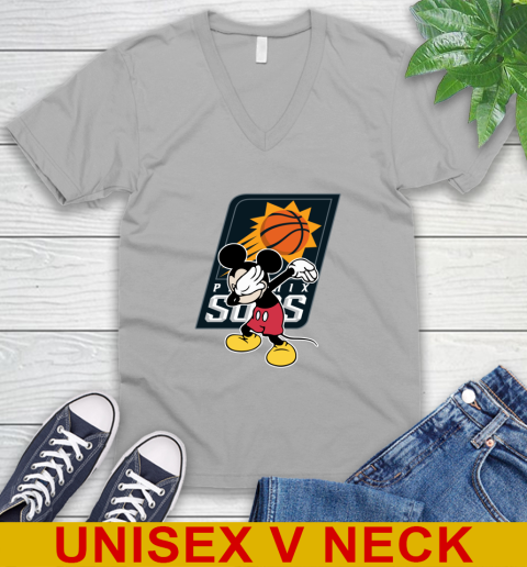 Phoenix Suns NBA Basketball Dabbing Mickey Disney Sports V-Neck T-Shirt 4