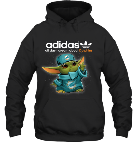 Baby Yoda Adidas All Day I Dream About Miami Dolphins Hoodie