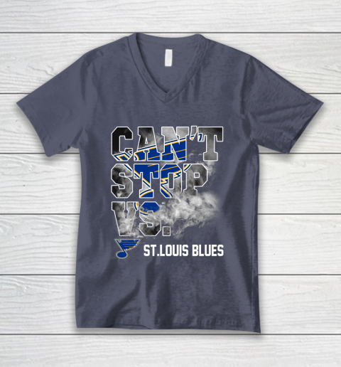 NHL St.Louis Blues Hockey Can't Stop Vs V-Neck T-Shirt 7