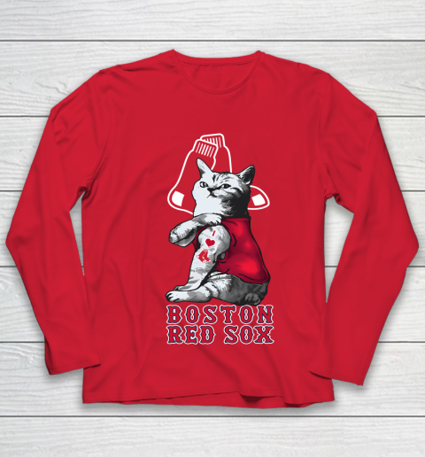 MLB Baseball My Cat Loves Boston Red Sox Youth Long Sleeve 8