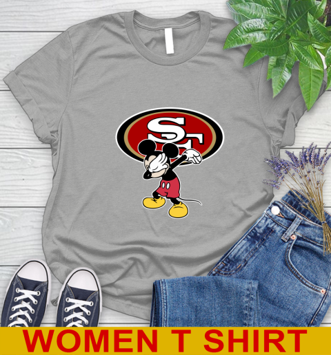 San Francisco 49ers NFL Football Dabbing Mickey Disney Sports Women's T-Shirt 11