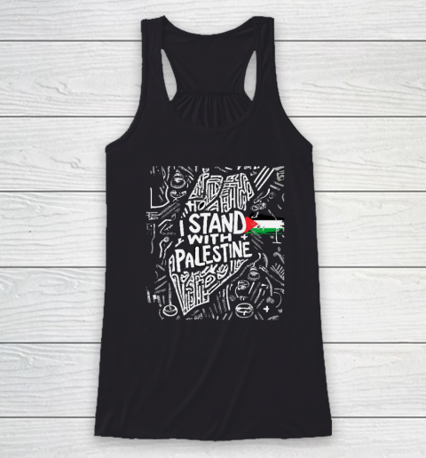 I Stand With Palestine Quote Free Palestine Racerback Tank