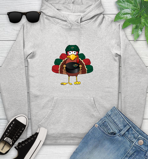 Minnesota Wild Turkey Thanksgiving Day Youth Hoodie