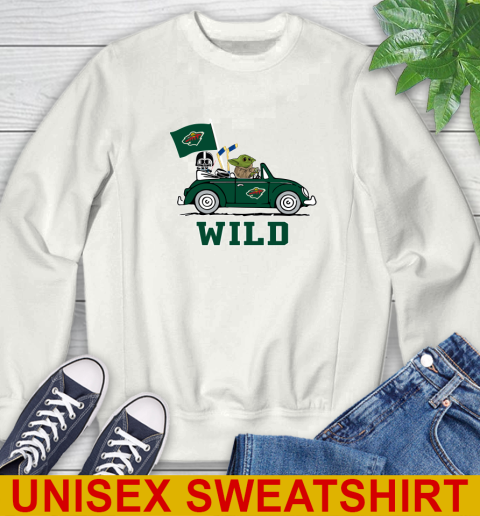 NHL Hockey Minnesota Wild Darth Vader Baby Yoda Driving Star Wars Shirt Sweatshirt