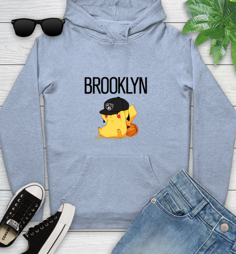NBA Pikachu Basketball Sports Brooklyn Nets Youth Hoodie 10