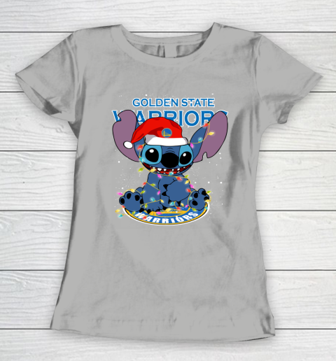 Golden State Warriors NBA noel stitch Basketball Christmas Women's T-Shirt 8