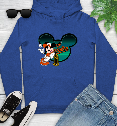 MLB Baltimore Orioles The Commissioner's Trophy Mickey Mouse Disney Youth Hoodie 9