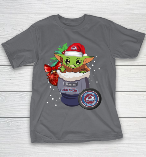 Colorado Avalanche Christmas Baby Yoda Star Wars Funny Happy NHL Youth T-Shirt 8 Colorado Avalanche Christmas Baby Yoda Star Wars Funny Happy NHL Youth T-Shirt - Image 8