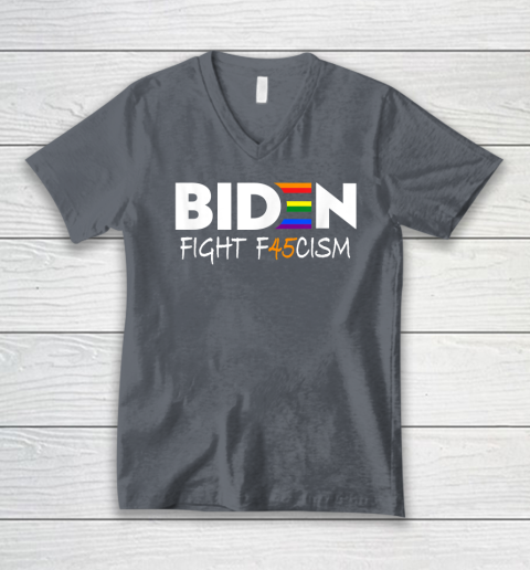 Biden Fight F45cism Shirt Biden Fight Fascism Anti Trump V-Neck T-Shirt 4 Biden Fight F45cism Shirt Biden Fight Fascism Anti Trump V-Neck T-Shirt - Image 4