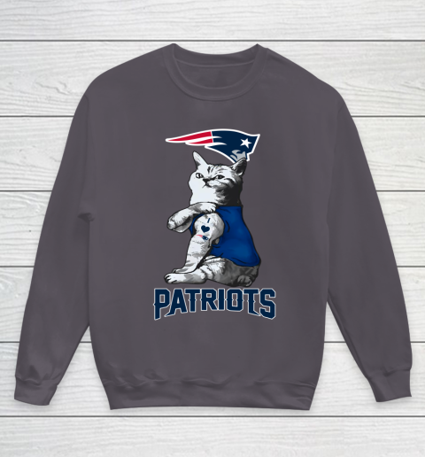 NFL Football My Cat Loves New England Patriots Youth Sweatshirt 5