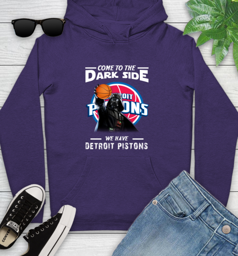 NBA Come To The Dark Side We Have Detroit Pistons Star Wars Darth Vader Basketball Youth Hoodie 5