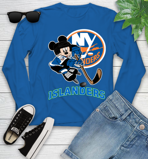 NHL New York Islanders Mickey Mouse Disney Hockey T Shirt Youth Long Sleeve 9