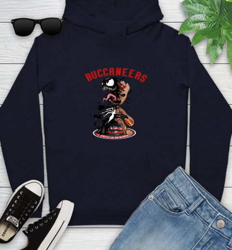 NFL Tampa Bay Buccaneers Football Venom Groot Guardians Of The Galaxy Youth Hoodie 4
