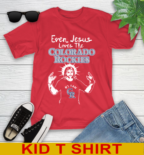 Colorado Rockies MLB Baseball Even Jesus Loves The Rockies Shirt Youth T-Shirt 11