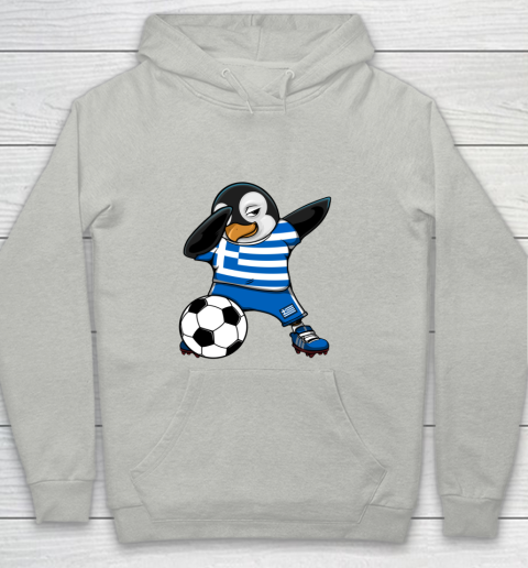 Dabbing Penguin Greece Soccer Fans Jersey Football Lovers Youth Hoodie