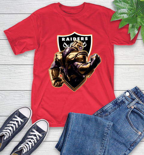 NFL Thanos Avengers Endgame Football Sports Oakland Raiders T-Shirt 10
