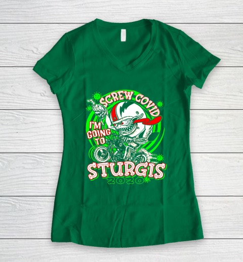 Screw Covid I'm Going to Sturgis 2020 Women's V-Neck T-Shirt 3