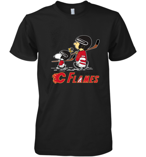 Let's Play Calgary Flames Ice Hockey Snoopy NHL Premium Men's T-Shirt
