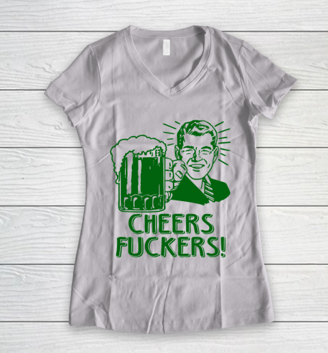 Beer Lover Funny Shirt Irish Cheers For Saint Patricks Day Women's V-Neck T-Shirt