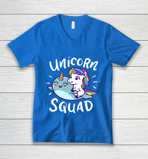 Unicorn Squad Narwhal Funny Cute Birthday Party Present Gift V-Neck T-Shirt 5