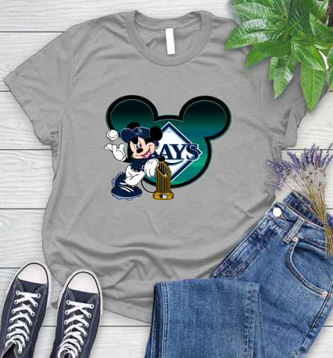 MLB Tampa Bay Rays The Commissioner's Trophy Mickey Mouse Disney Women's T-Shirt 10