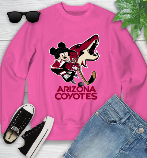 NHL Arizona Coyotes Mickey Mouse Disney Hockey T Shirt Youth Sweatshirt 17