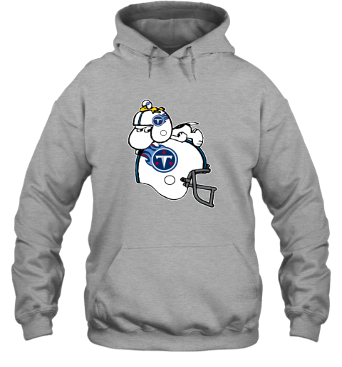 Snoopy And Woodstock Resting On Tennessee Titans Helmet 3upf snoopy and woodstock resting on tennessee titans helmet hoodie 23 front sport grey