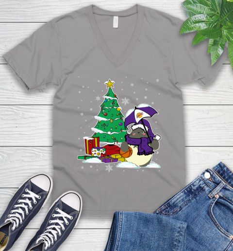 Los Angeles Lakers NBA Basketball Cute Tonari No Totoro Christmas Sports (1) V-Neck T-Shirt 3