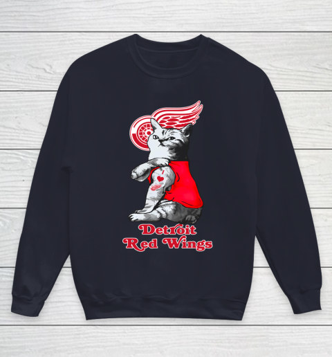 NHL My Cat Loves Detroit Red Wings Hockey Youth Sweatshirt 2